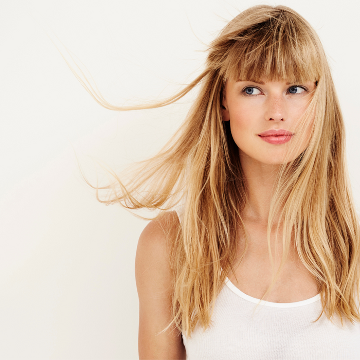 Woman with long blonde hair